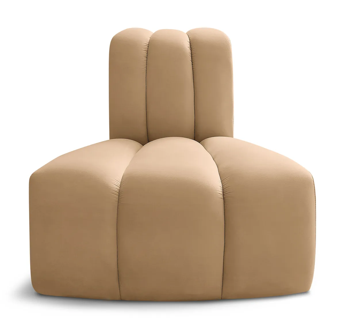 Arc - Velvet Reverse Corner Chair - Camel