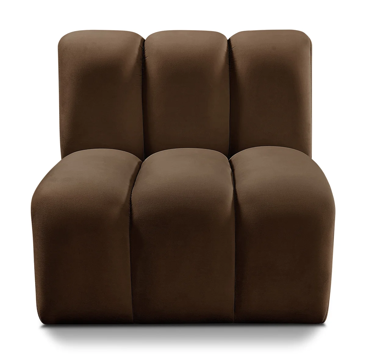 Arc - Velvet Straight Chair - Brown