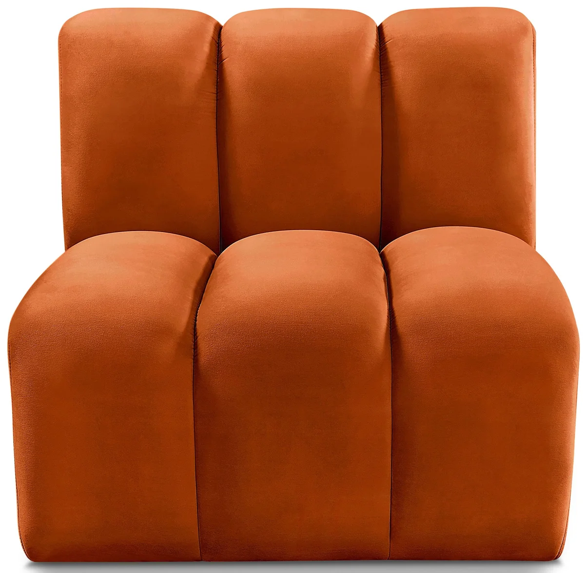 Arc - Velvet Straight Chair - Cognac