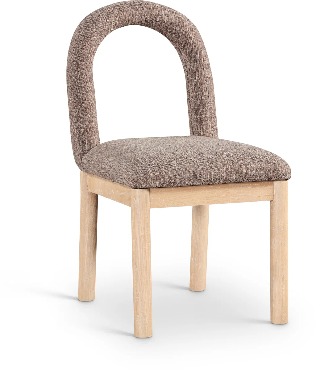 Conrad - Linen Dining Chair With Natural Legs - Brown