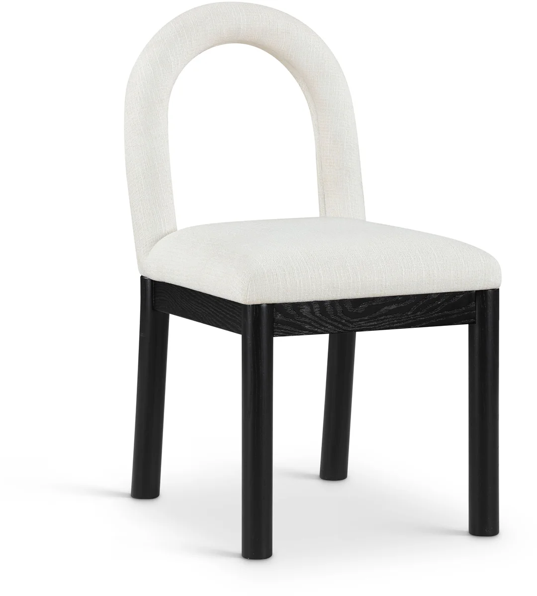 Conrad - Linen Dining Chair With Black Legs - Cream