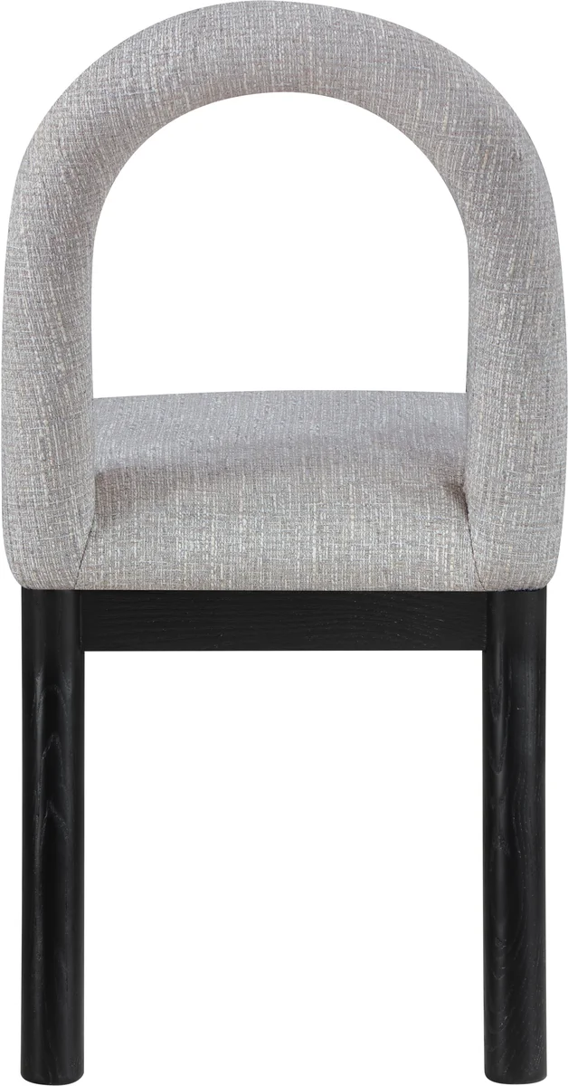 Conrad - Linen Dining Chair With Black Legs - Gray - View 2