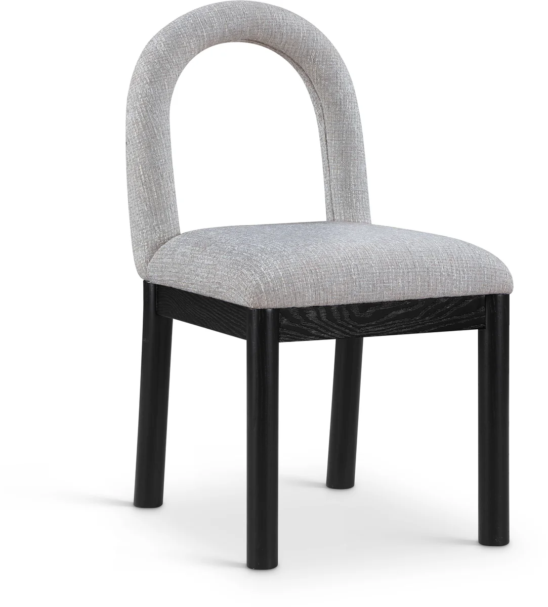 Conrad - Linen Dining Chair With Black Legs - Gray