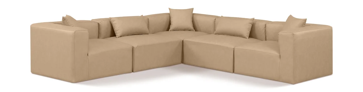 Cube - 5 Piece Modular Corner Sectional - Tan