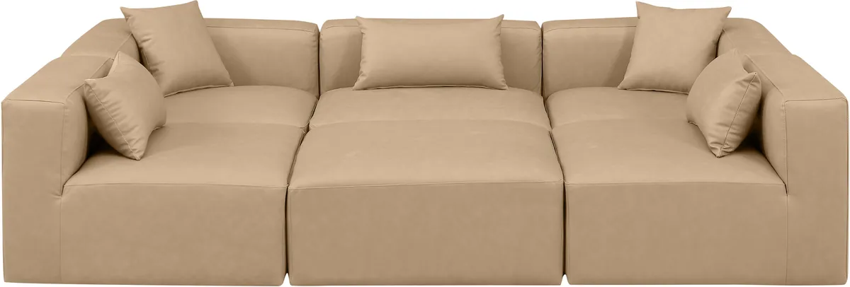Cube - 6 Piece Modular Sectional - Tan - View 2