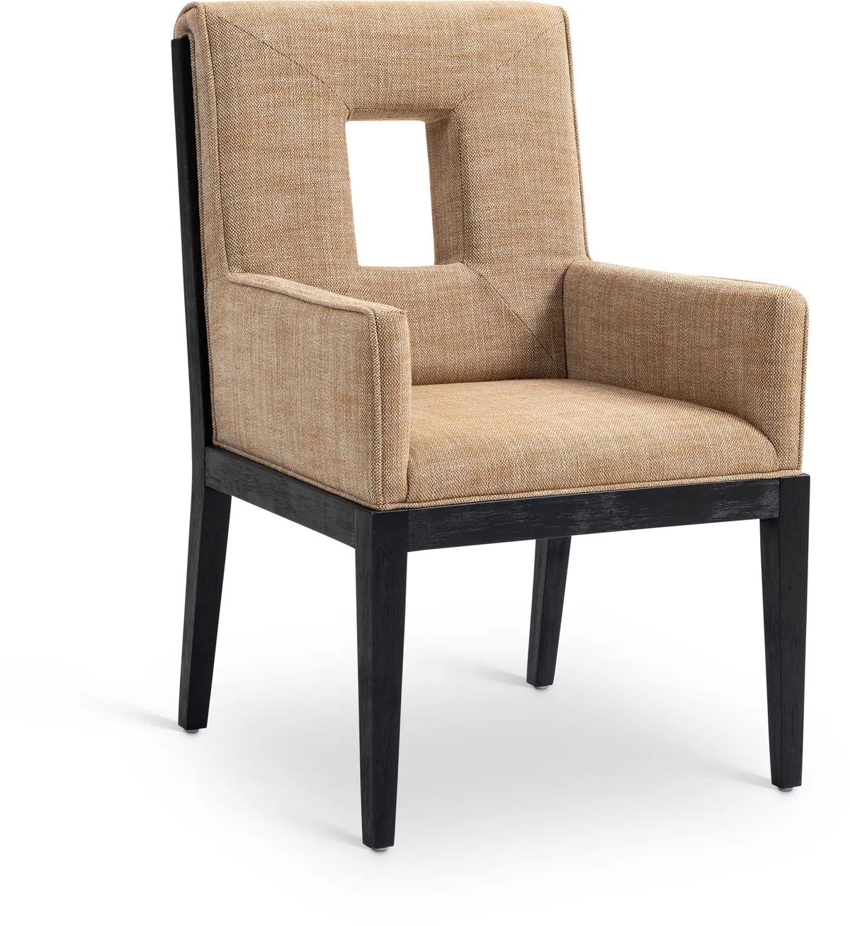 Gwendolyn - Dining Arm Chair With Black Frame - Cognac