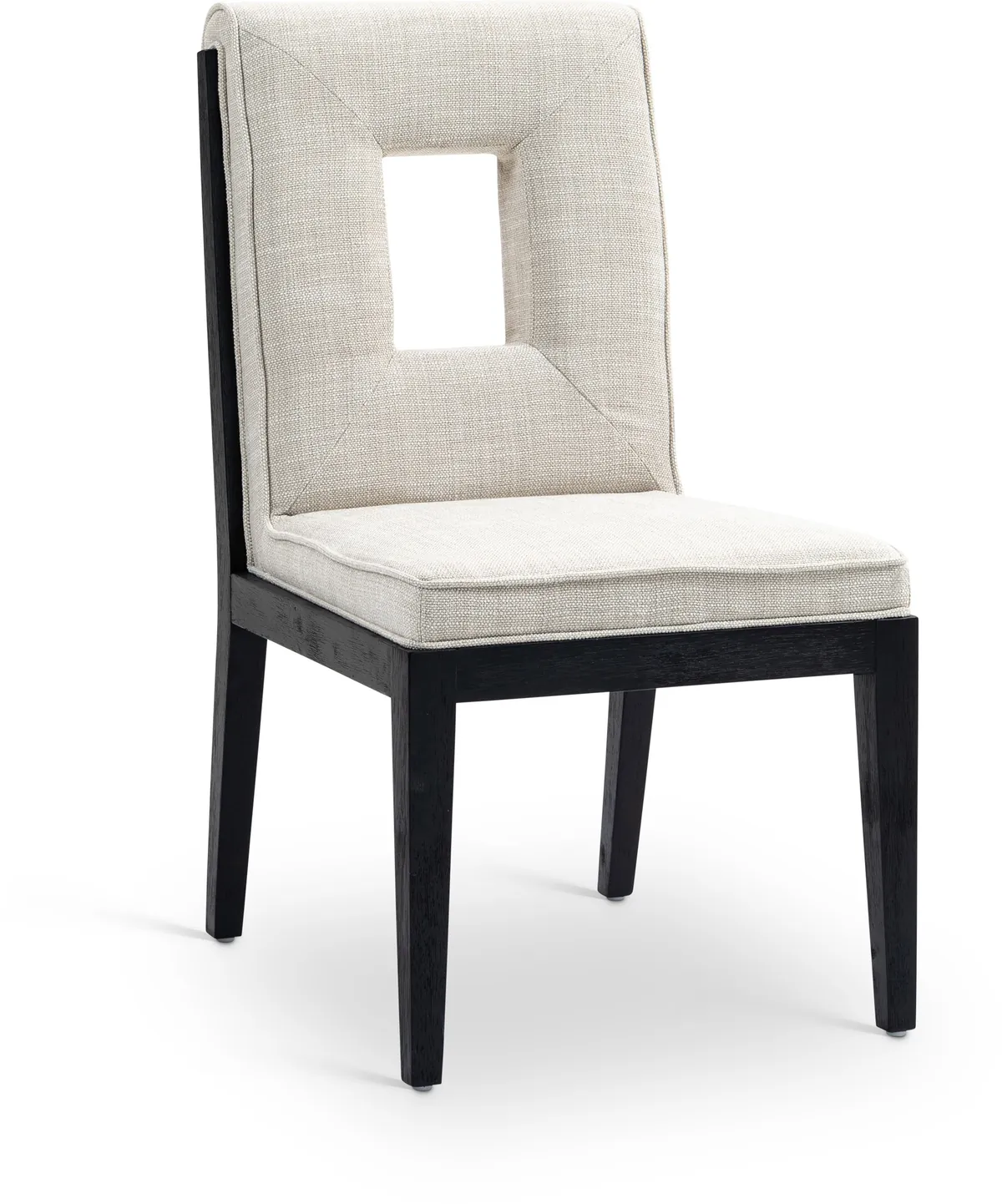 Gwendolyn - Dining Side Chair With Black Frame (Set of 2) - Cream