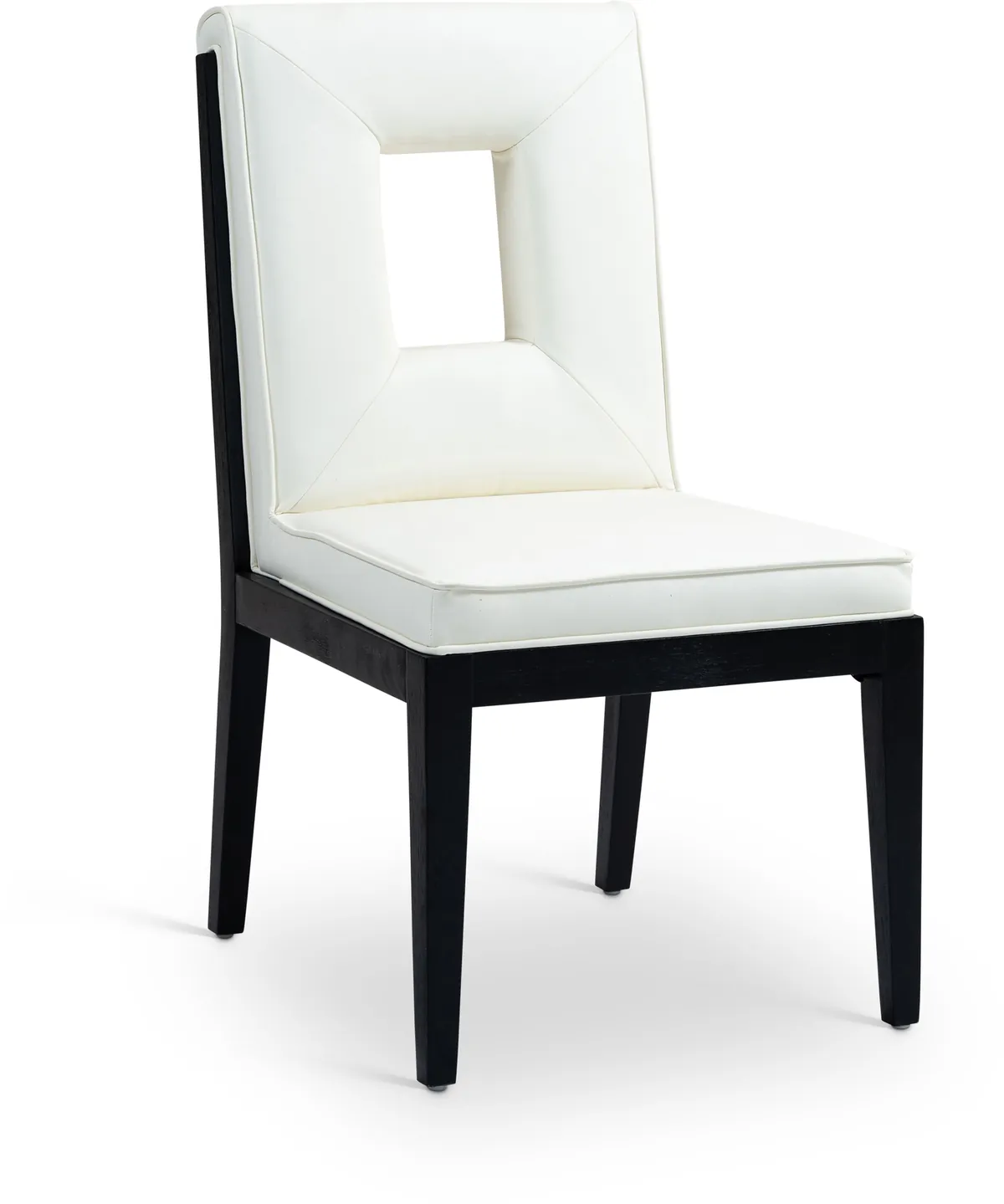 Gwendolyn - Faux Leather Dining Side Chair With Black Frame (Set of 2) - Cream