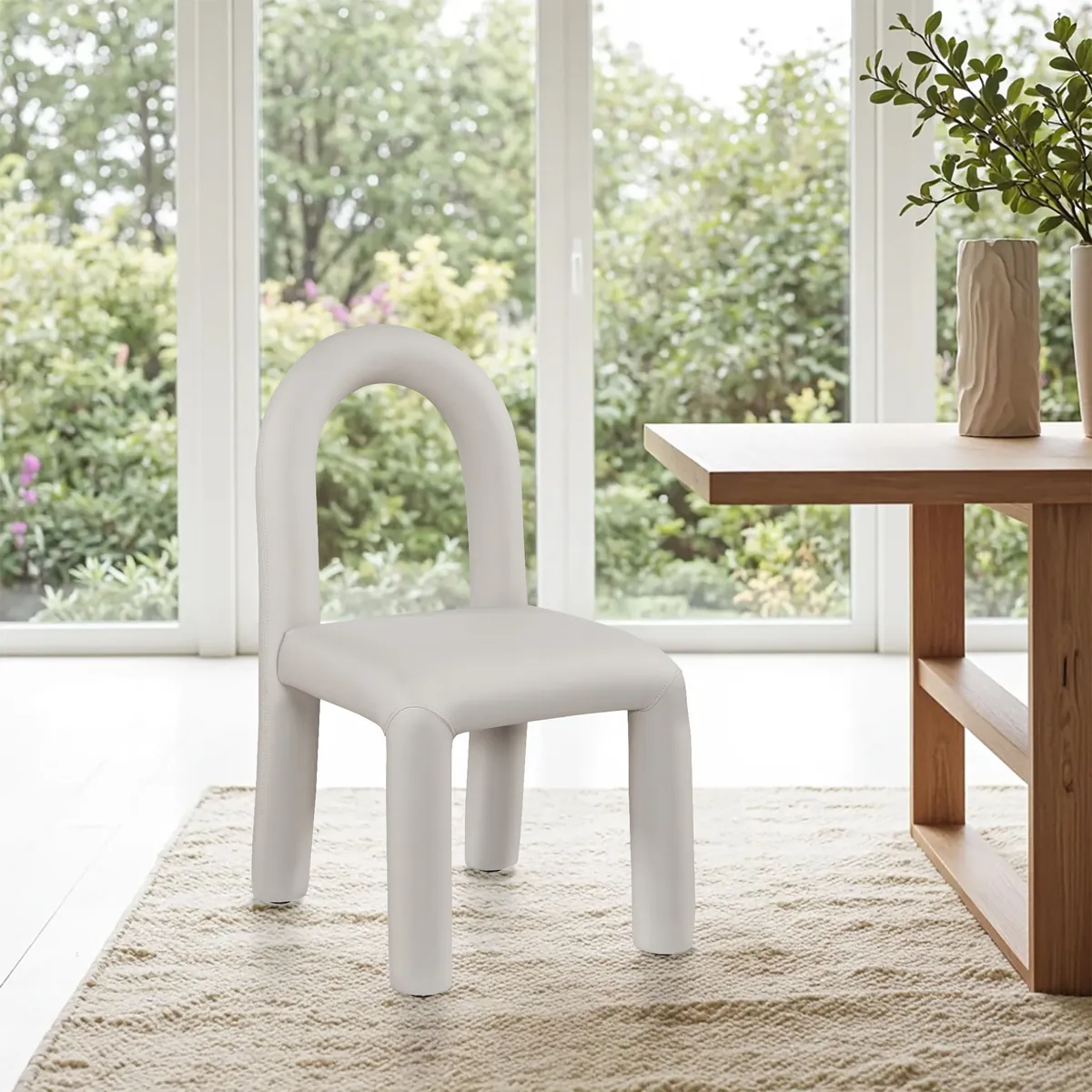 Amari - Faux Leather Dining Chair (Set of 2) - Taupe - View 2