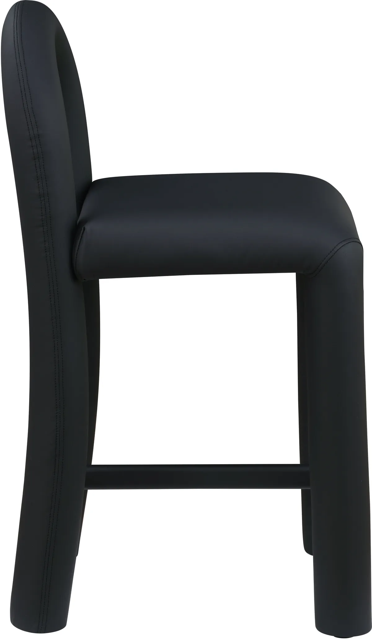 Amari - Faux Leather Stool - Black
