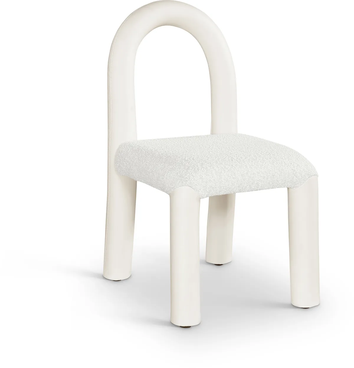 Amari - Vegan Leather and Boucle Fabric Dining Chair (Set of 2) - Cream