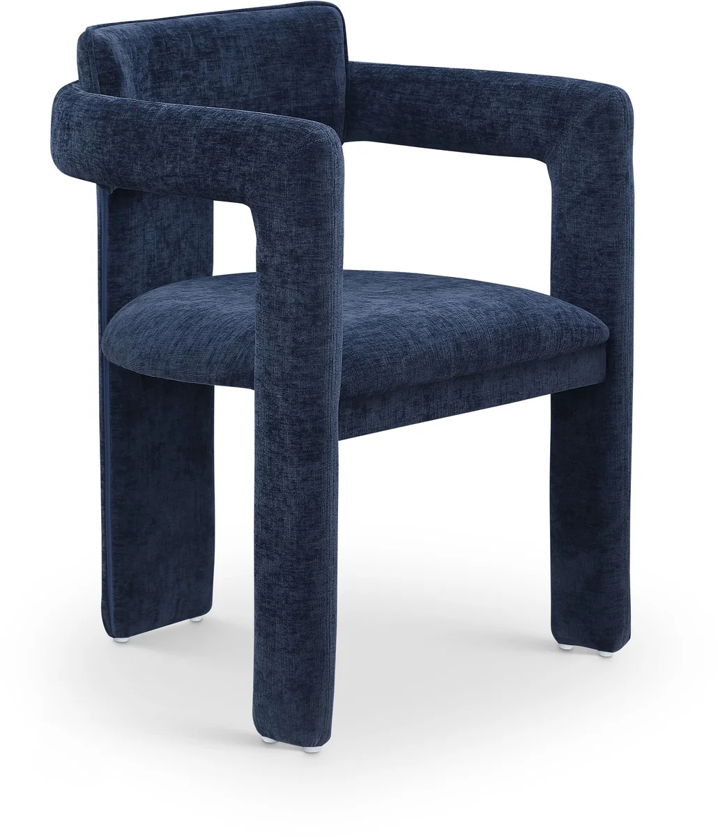 Brenda - Chenille Dining Chair (Set of 2) - Navy