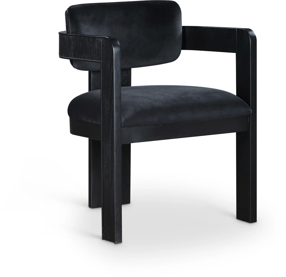 Sacha - Velvet Dining Chair With Black Base (Set of 2) - Black