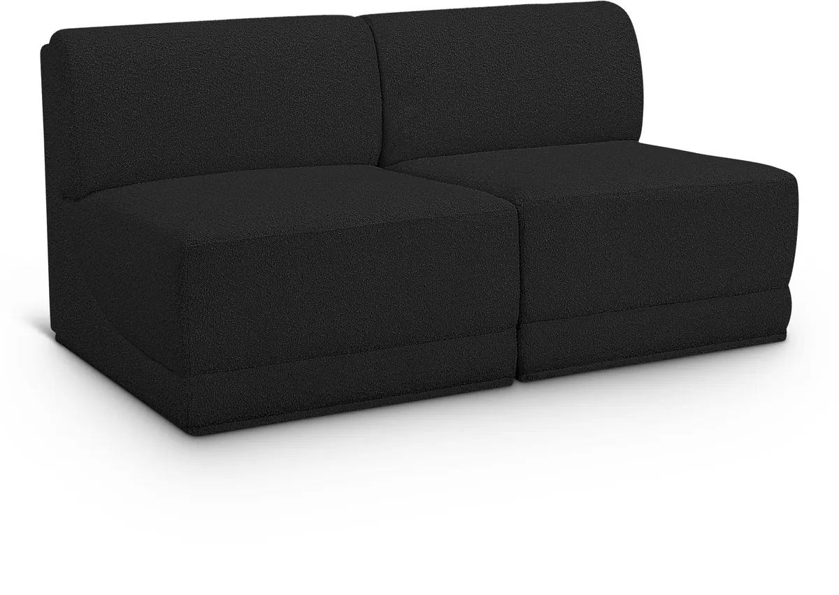 Ollie - 2 Seat Armless Modular Sofa - Black