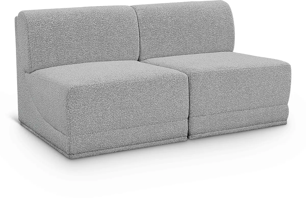 Ollie - 2 Seat Armless Modular Sofa - Gray