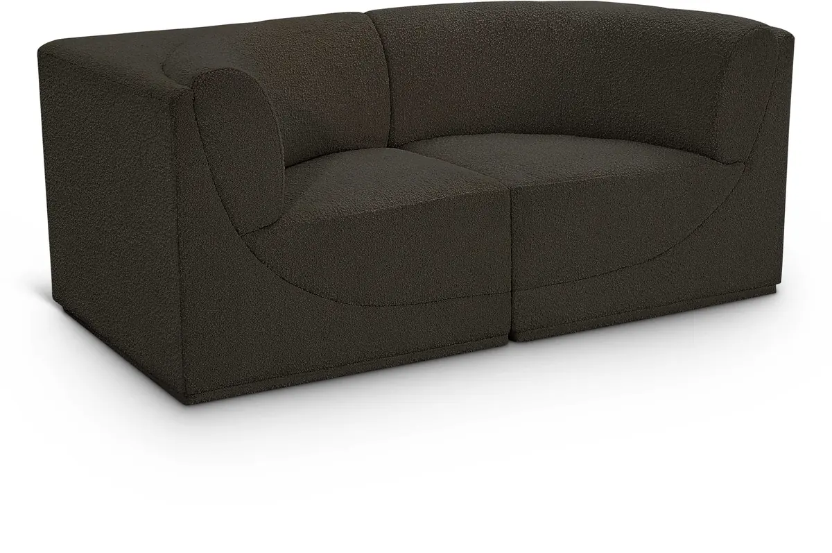 Ollie - 2 Seat Modular Sofa - Brown