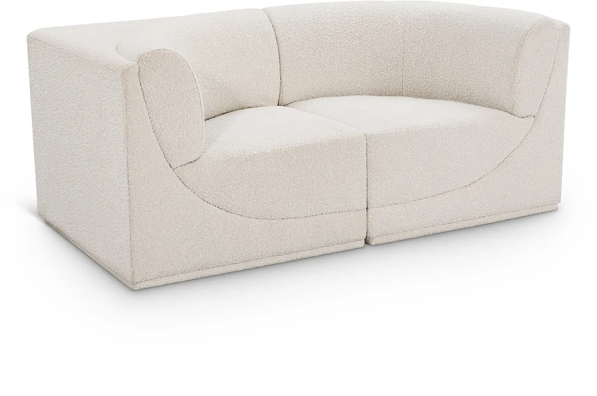 Ollie - 2 Seat Modular Sofa - Cream