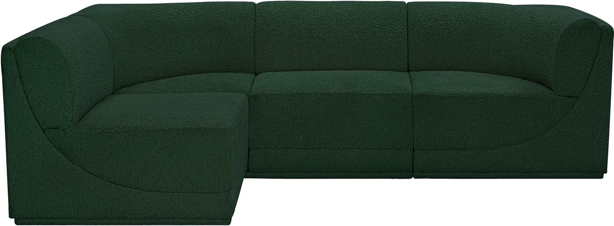 Ollie - 4 Piece Modular Sectional - Green