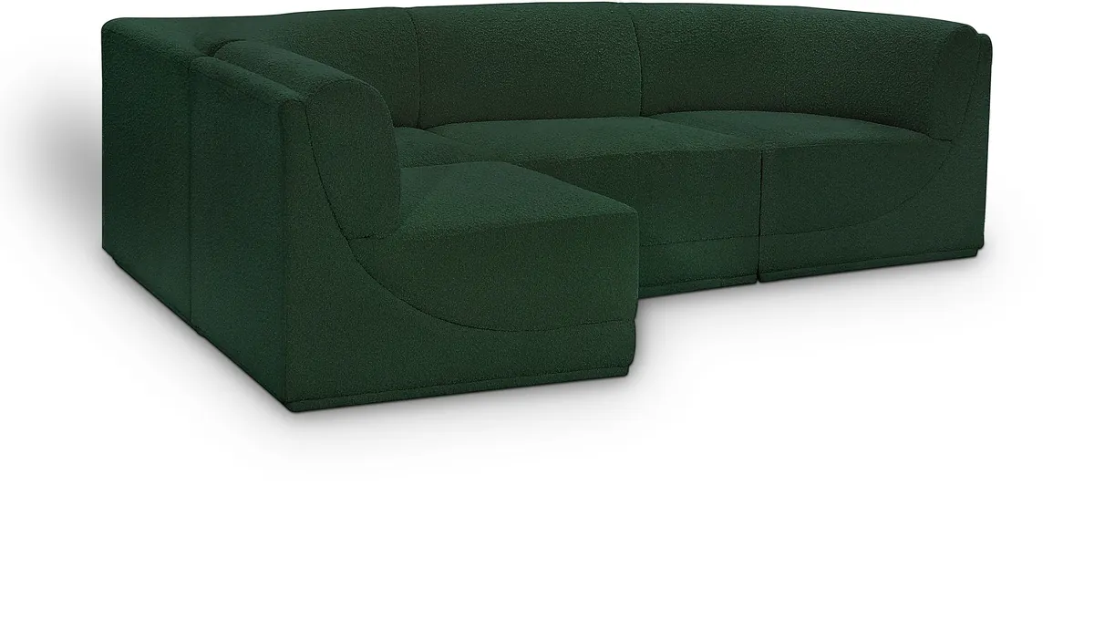 Ollie - 4 Piece Modular Sectional - Green