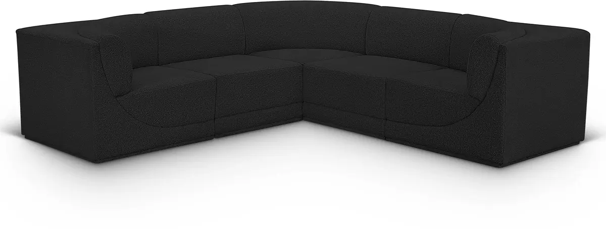 Ollie - 5 Piece Modular Corner Sectional - Black