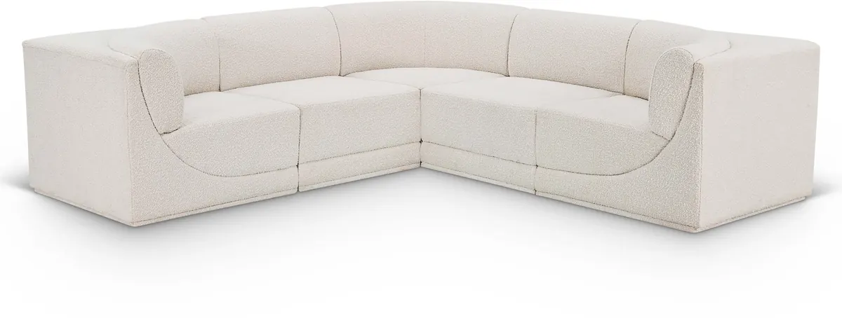 Ollie - 5 Piece Modular Corner Sectional - Cream