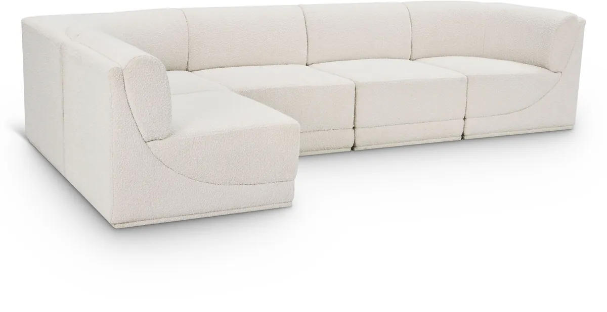 Ollie - 5 Piece Modular Sectional - Cream