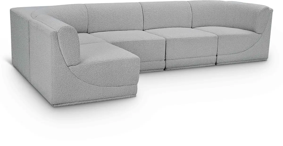 Ollie - 5 Piece Modular Sectional - Gray