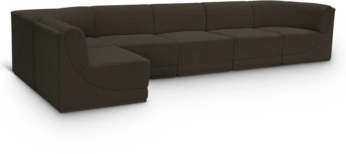 Ollie - 6 Piece Modular Sectional - Brown