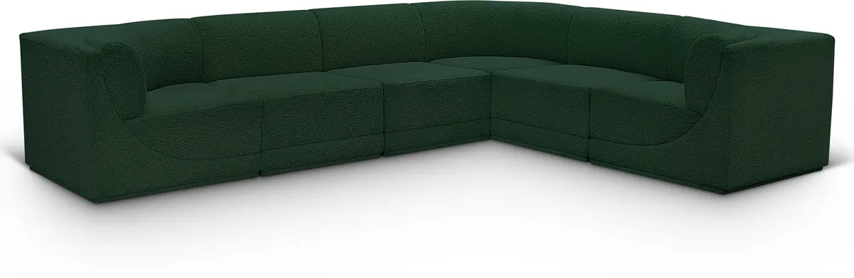 Ollie - 6 Piece Modular Corner Sectional - Green
