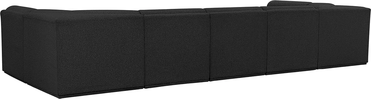 Ollie - 7 Piece Modular U-Shaped Sectional - Black - View 2