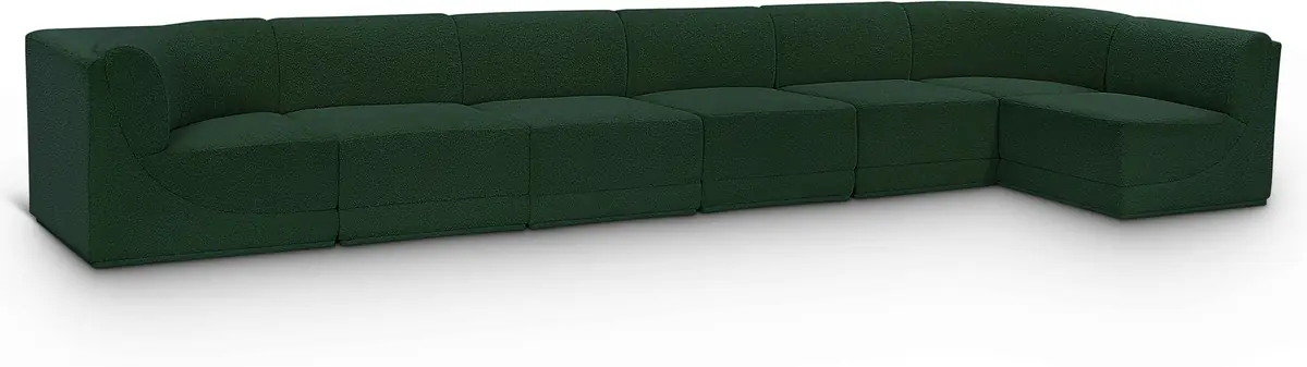 Ollie - 7 Piece Modular Sectional - Green