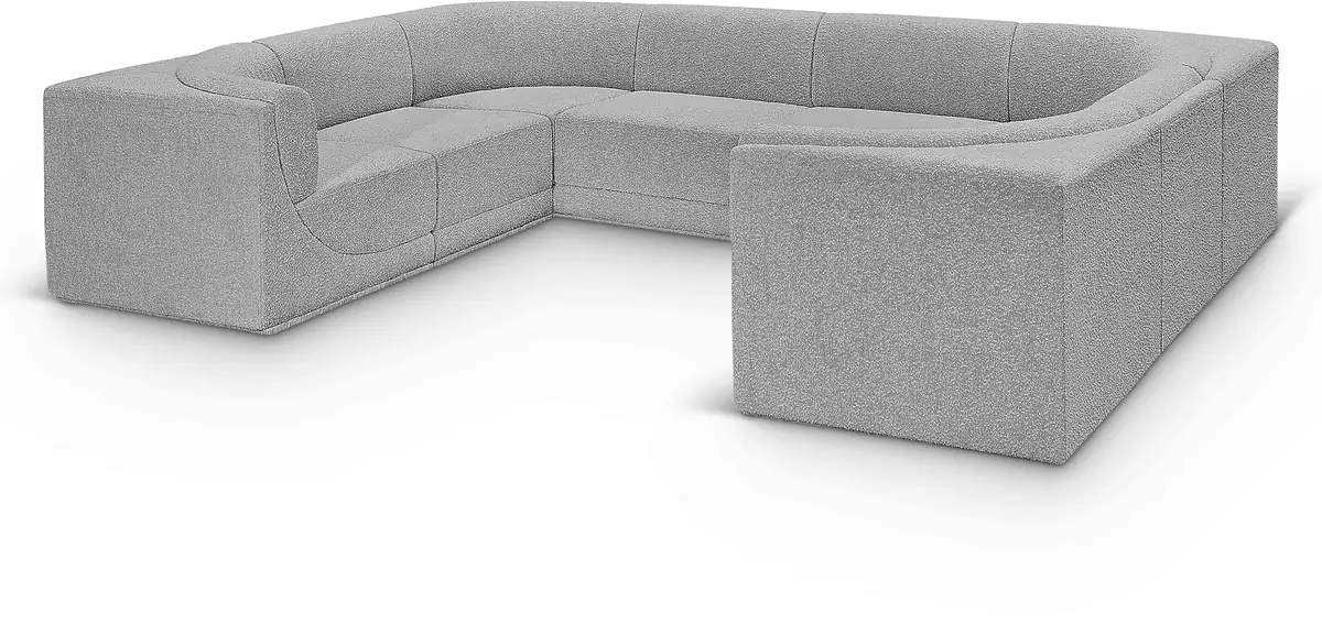 Ollie - 8 Piece Modular U-Shaped Sectional - Gray