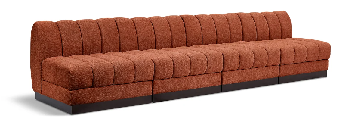 Quinn - 4 Seat Modular Armless Sofa - Cognac