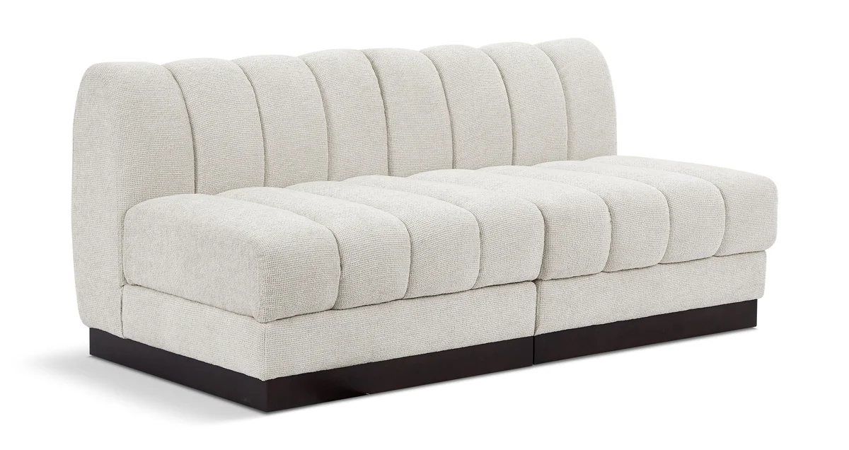 Quinn - 2 Seat Modular Armless Sofa - Cream