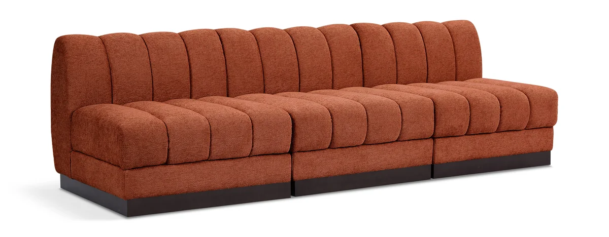 Quinn - 3 Seat Modular Armless Sofa - Cognac