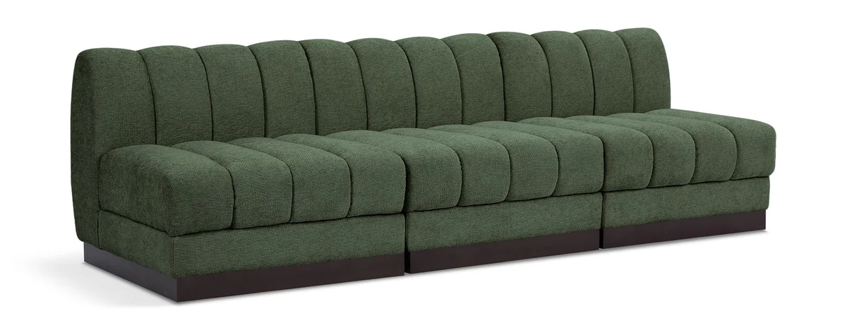 Quinn - 3 Seat Modular Armless Sofa - Green