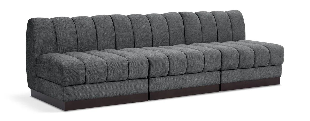 Quinn - 3 Seat Modular Armless Sofa - Gray