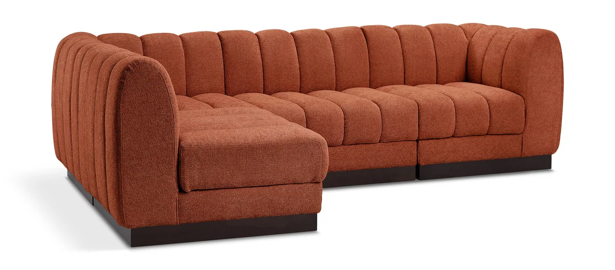 Quinn - 4 Piece Modular Sectional - Cognac