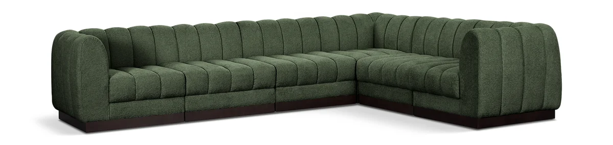 Quinn - 6 Piece Modular Corner Sectional - Green