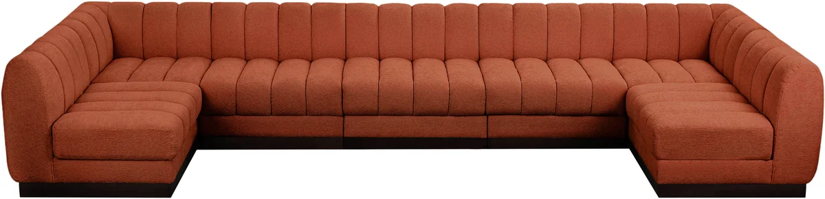 Quinn - 7 Piece Modular U-Shaped Sectional - Cognac - View 2