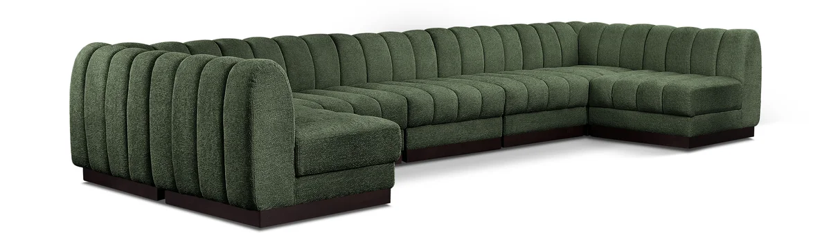 Quinn - 7 Piece Modular U-Shaped Sectional - Green
