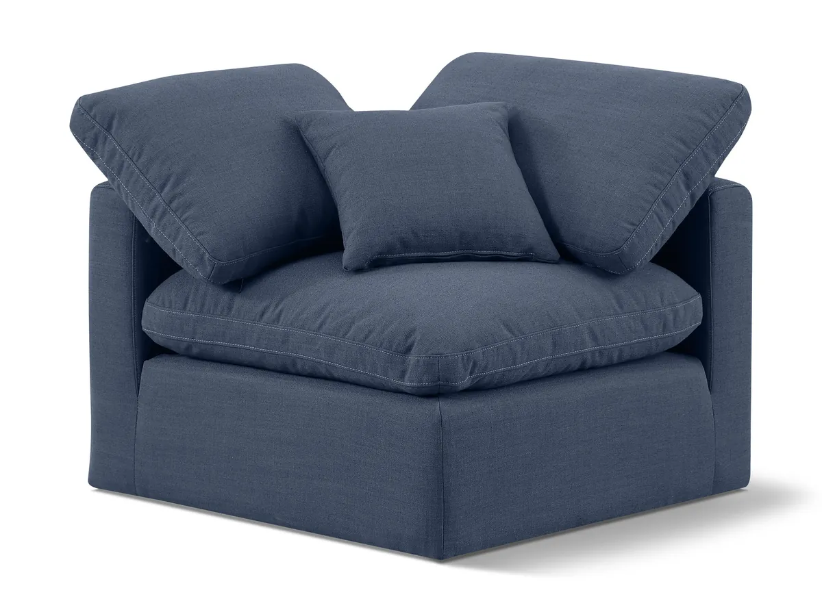 Indulge - Linen Corner Chair - Navy