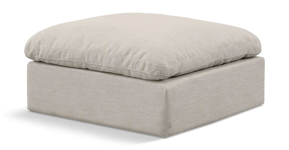 Indulge - Linen Ottoman - Beige