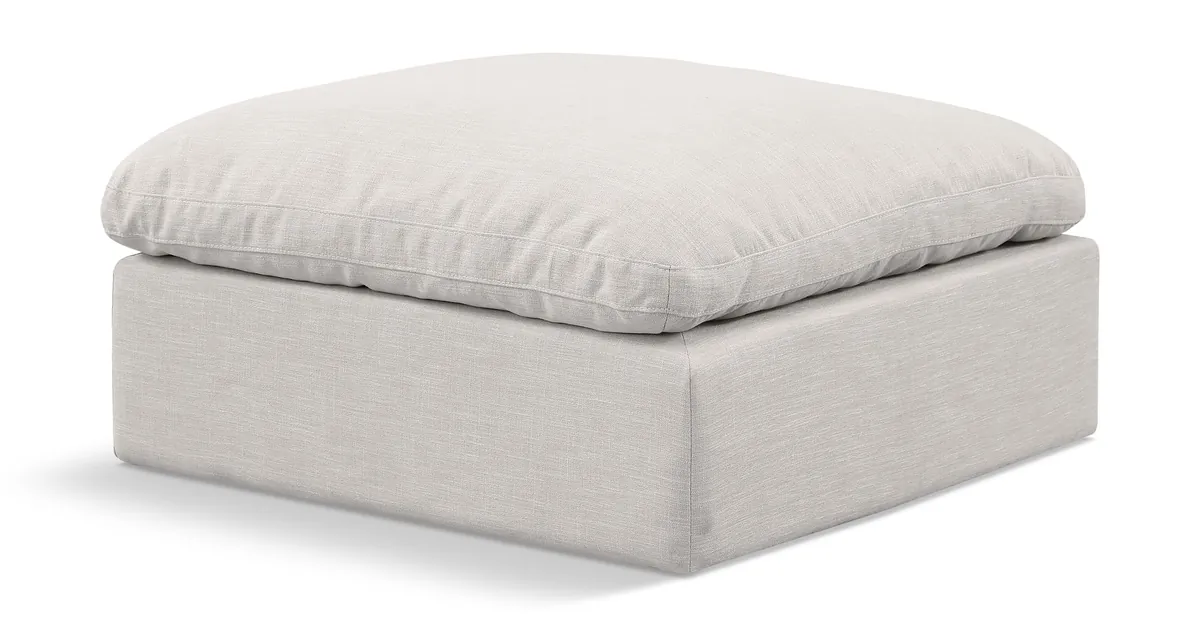 Indulge - Linen Ottoman - Cream