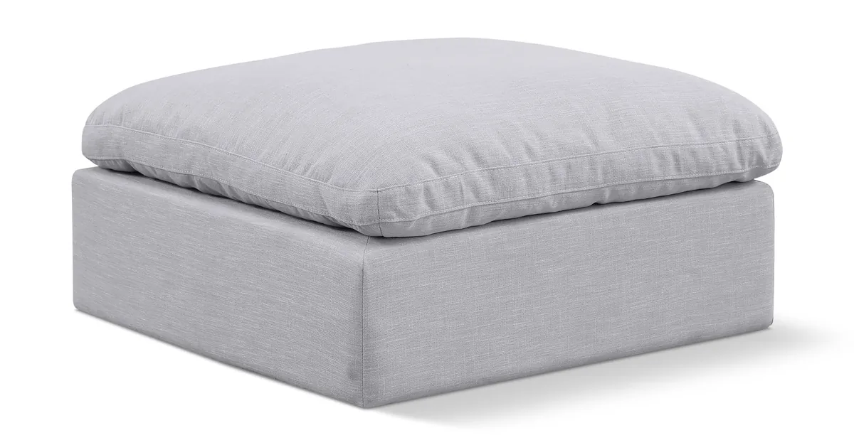 Indulge - Linen Ottoman - Gray