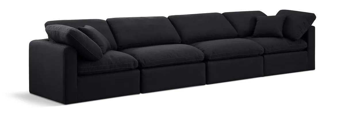 Indulge - Linen 4 Seat Modular Sofa - Charcoal