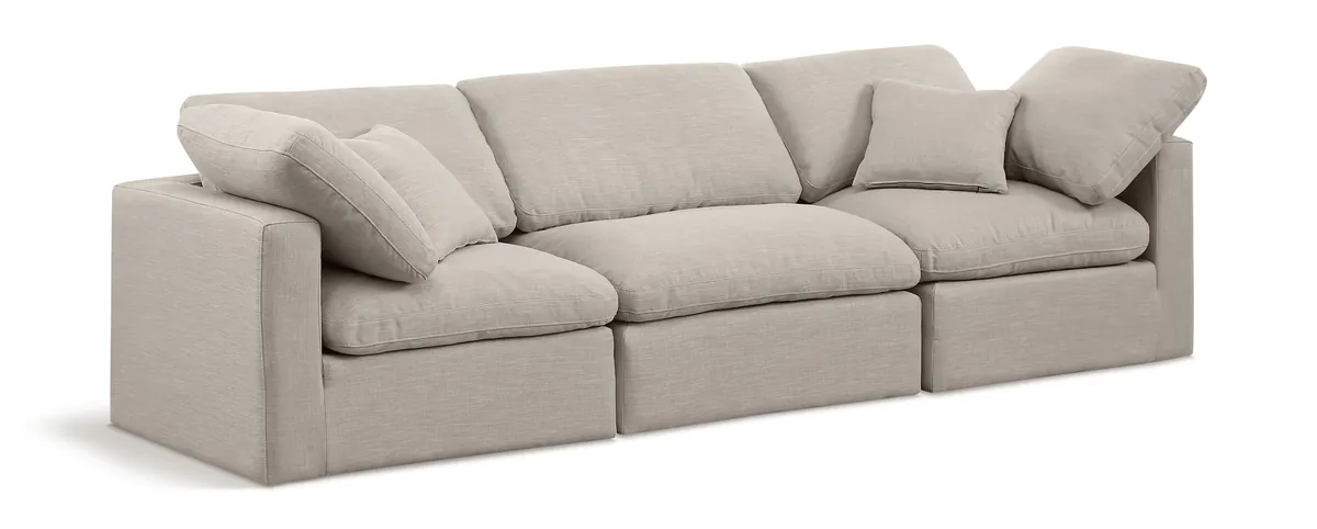 Indulge - Linen 3 Seat Modular Sofa - Ivory