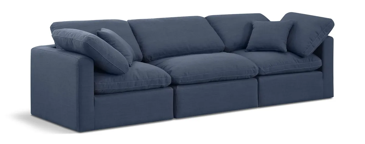 Indulge - Linen 3 Seat Modular Sofa - Navy
