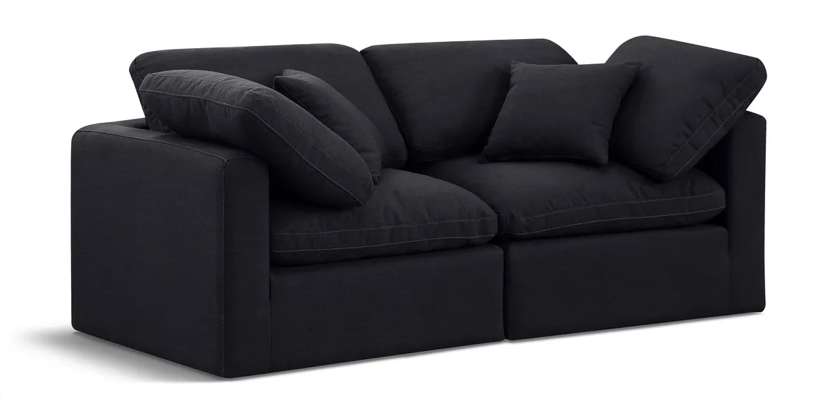 Indulge - Linen 2 Seat Modular Sofa - Charcoal