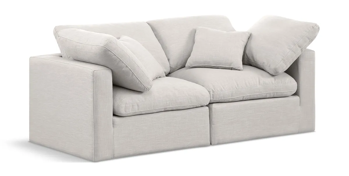 Indulge - Linen 2 Seat Modular Sofa - Cream